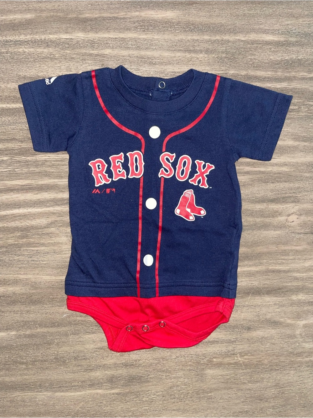 Majestic Navy and Red Boston Red Sox Infant Bodysuit